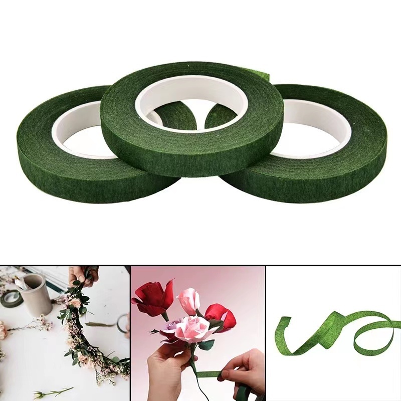 Florist Supply Ribbon - 5rolls Bouquet Floral Stem Tapes Green