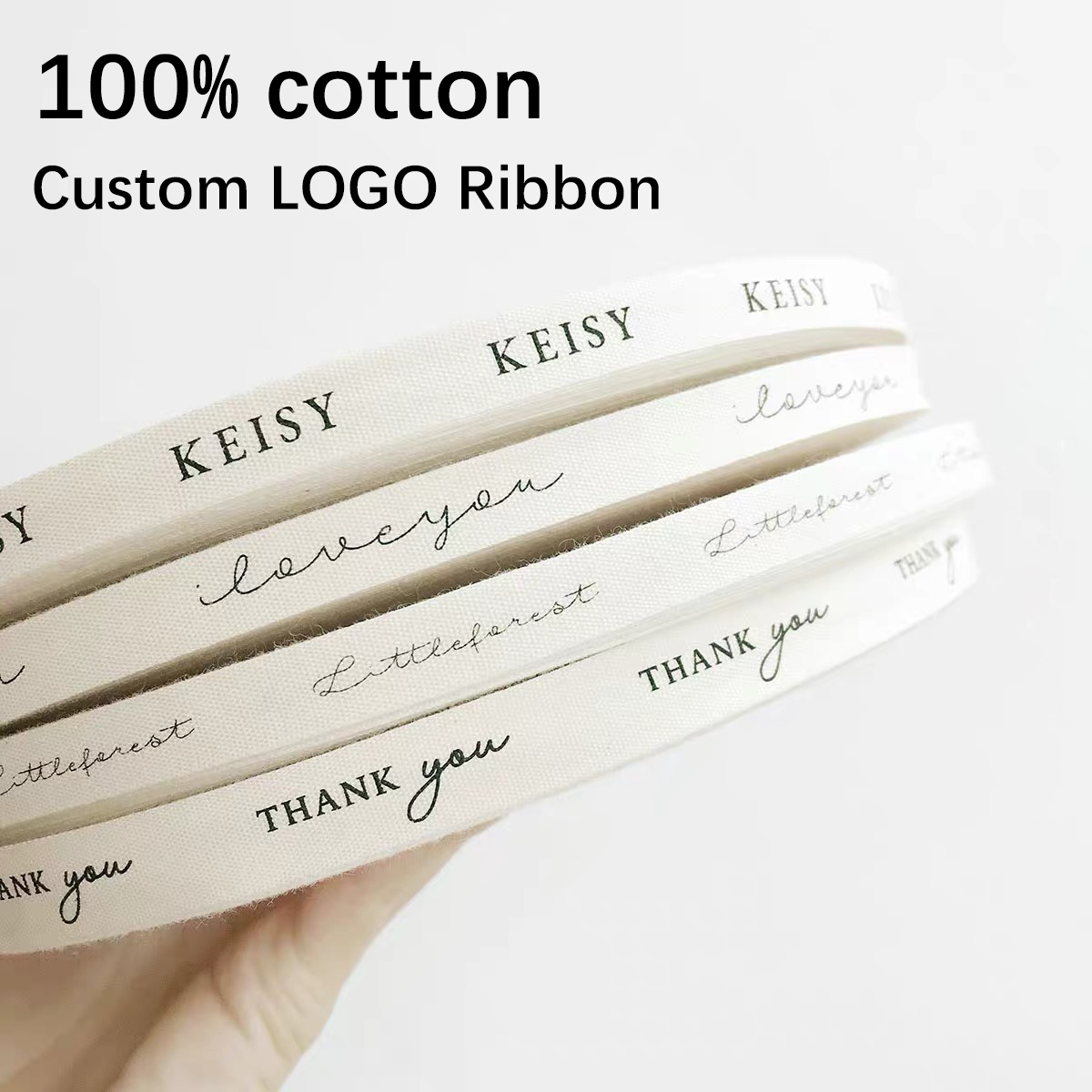 Florist Supply Ribbon - Custom Logo Cotton Ribbon for Wedding