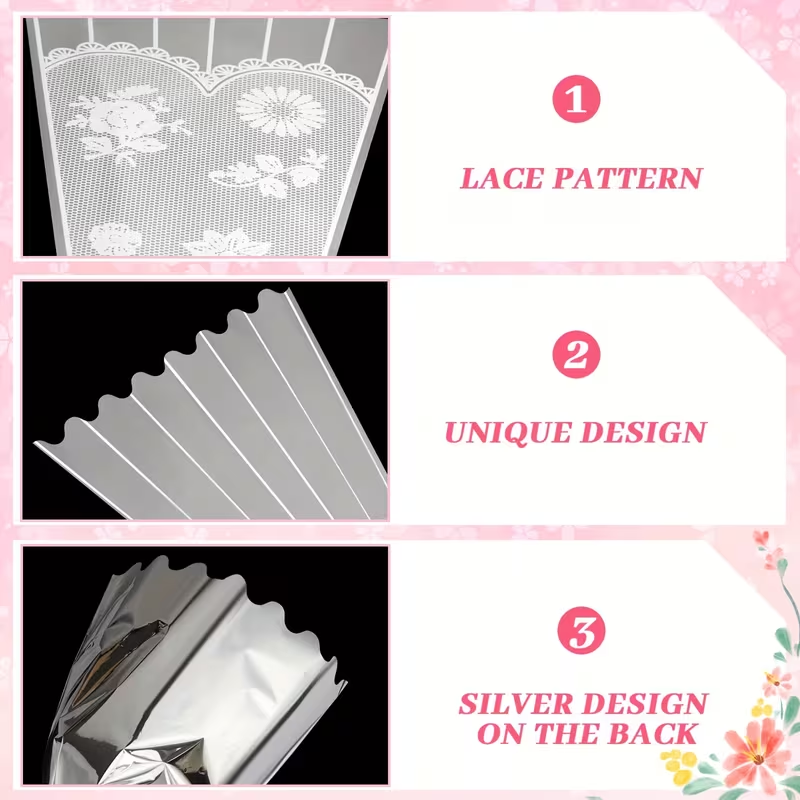 100Pcs Lace Print Clear Bouque - Florist Supply Ribbon review and price