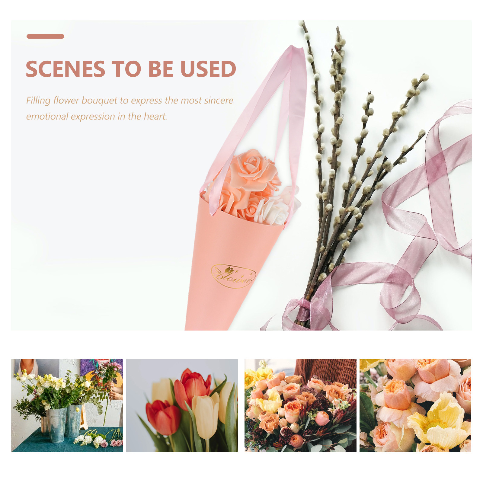 6Pcs Flower Bouquet Bags Chic  - Florist Supply Buckets review and price